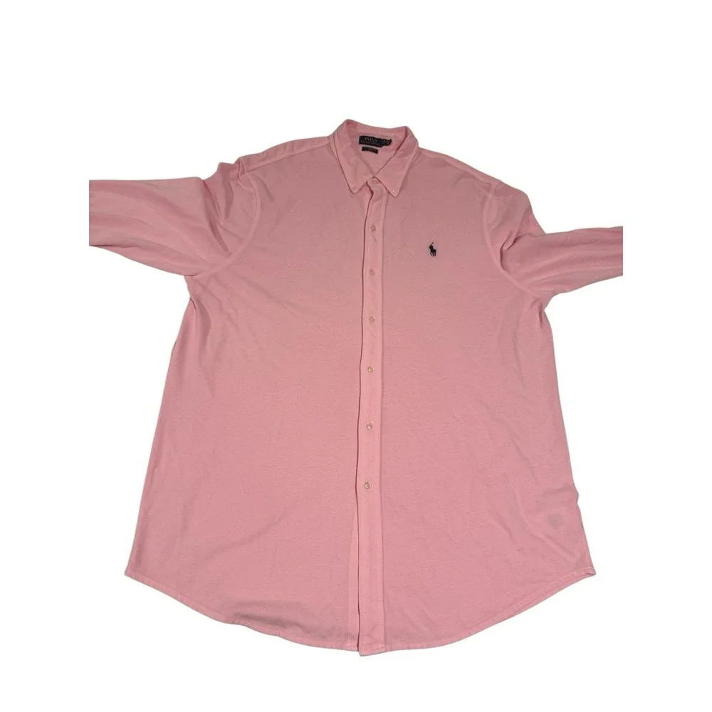 Polo Ralph Lauren Featherweight Mesh Long Sleeve Shirt Men's Sz XXL/TTG Pink ECU
